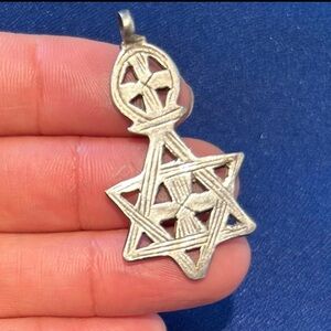 Antique Silver Berber Star of David Pendant - Moroccan, Tribal, Spiritual